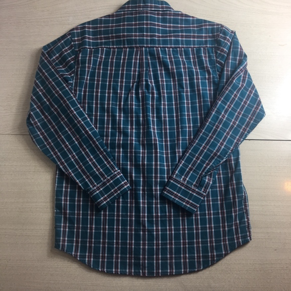 Nautica Men's XL Button Down Shirt Teal Plaid - Picture 5 of 5